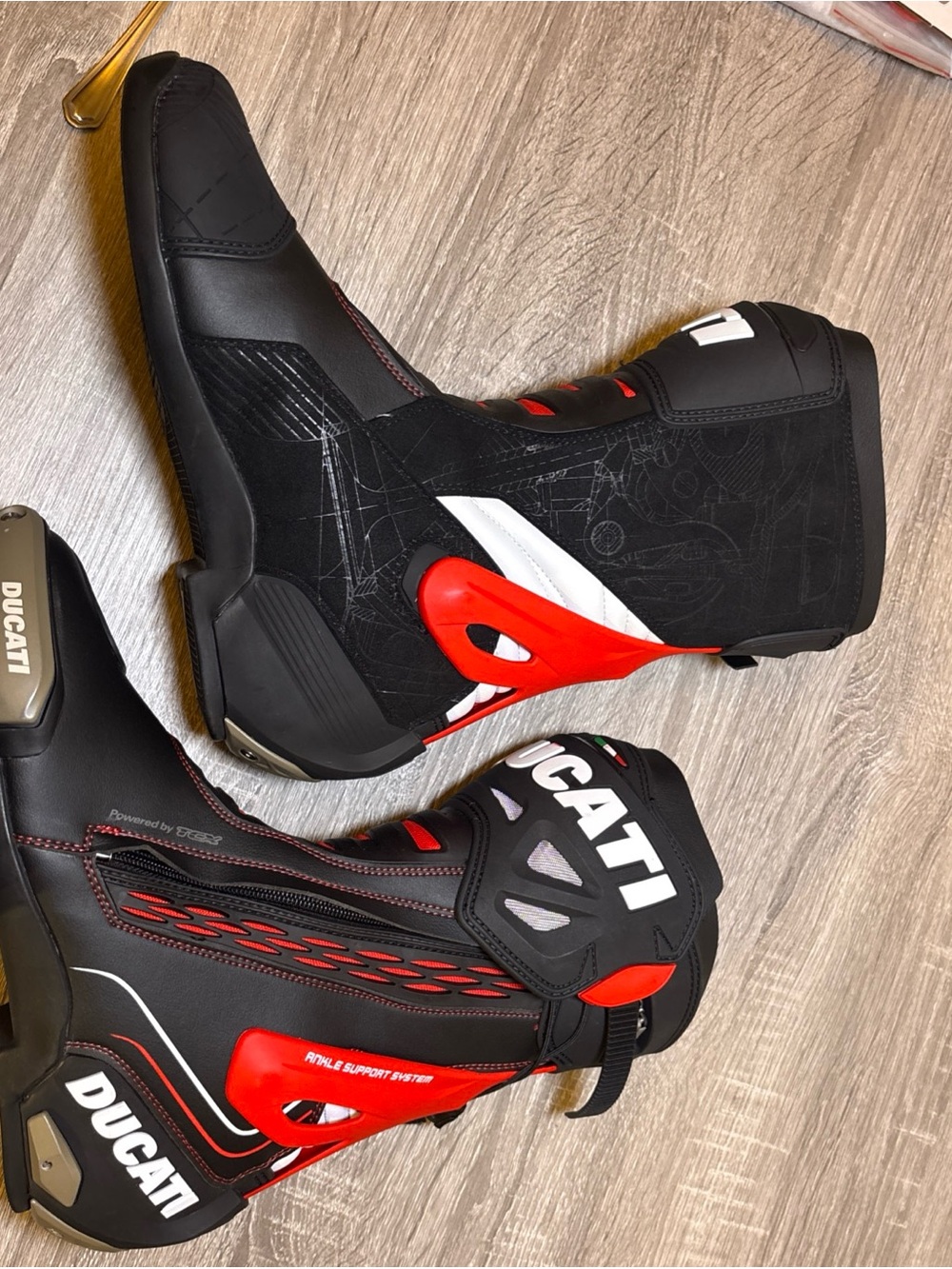Fox Black, Red and White Ducati Riding Boots